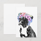 Dog Lover French Bulldog And Flower Bedankkaart (Voorkant / Achterkant)
