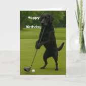 Dog Lover funny birthday card Lab at the Tee Kaart (Voorkant)