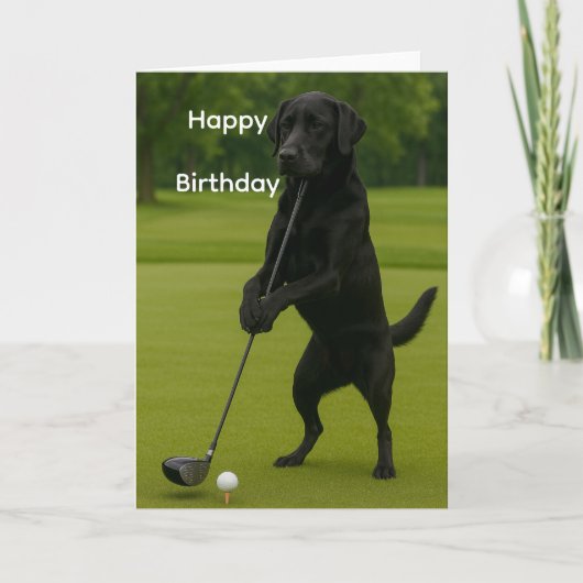 Dog Lover funny birthday card Lab at the Tee Kaart (Voorkant)