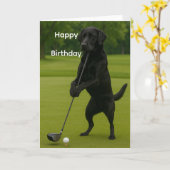 Dog Lover funny birthday card Lab at the Tee Kaart (Gele Bloem)