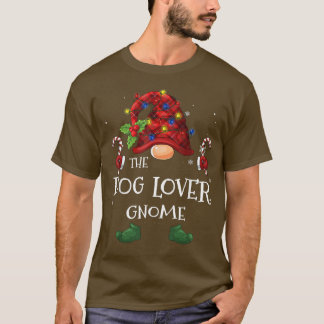 Dog Lover Gnome Buffalo Plaid Christmas Tree Light T-shirt