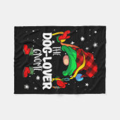 Dog Lover Gnome Red Buffalo Plaid Matching Family  Fleece Deken (Voorkant (Horizontaal))