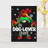 Dog Lover Gnome Red Buffalo Plaid Matching Family  Kaart (Gele Bloem)