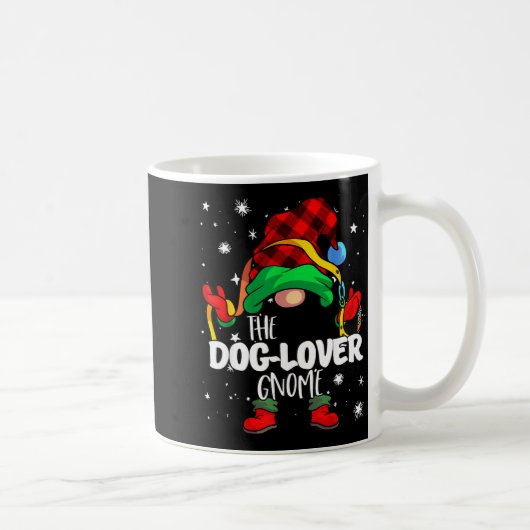 Dog Lover Gnome Red Buffalo Plaid Matching Family Koffiemok (Rechts)
