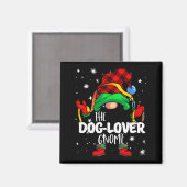 Dog Lover Gnome Red Buffalo Plaid Matching Family Magneet (Voorkant / Achterkant)