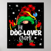 Dog Lover Gnome Red Buffalo Plaid Matching Family  Poster (Voorkant)