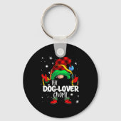 Dog Lover Gnome Red Buffalo Plaid Matching Family  Sleutelhanger (Voorkant)