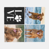 Dog Lover Heart Love Photo Collage Pet Fleece Deken (Voorkant (Horizontaal))