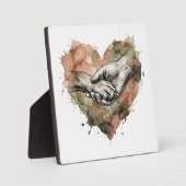 Dog Lover Human Animal Bond Watercolor Heart Fotoplaat (Voorkant)
