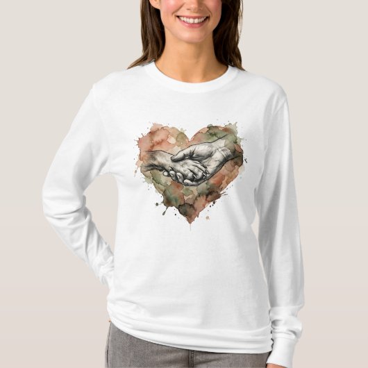 Dog Lover Human Animal Bond Watercolor Heart T-shirt (Voorkant)
