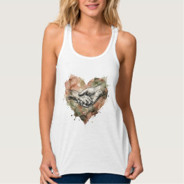 Dog Lover Human Animal Bond Watercolor Heart Tanktop