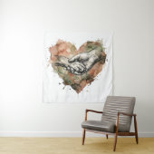 Dog Lover Human Animal Bond Watercolor Heart Wandkleed (In situ)
