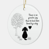 Dog Lover Joy Quote Keepsake Photo Ornament (Links)