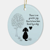 Dog Lover Joy Quote Keepsake Photo Ornament (Links)
