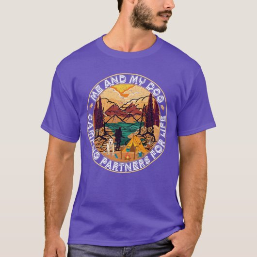 Dog Lover Man and His Dog Best Camping Partners fa T-shirt (Voorkant)