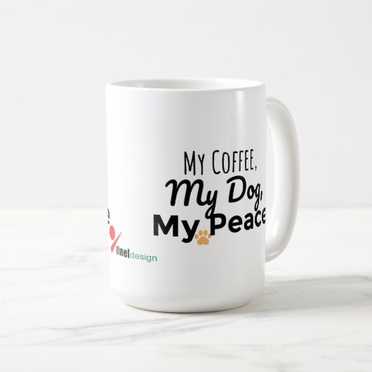 Dog Lover Mug – My Coffee My Dog My Peace Koffiemok (Voorkant rechts)