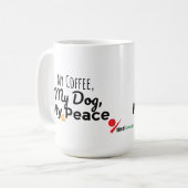 Dog Lover Mug – My Coffee My Dog My Peace Koffiemok (Voorkant links)