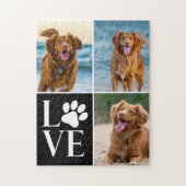 Dog Lover Name Photo Collage Custom Love Pet Legpuzzel (Verticaal)
