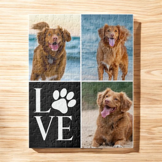 Dog Lover Name Photo Collage Custom Love Pet Legpuzzel