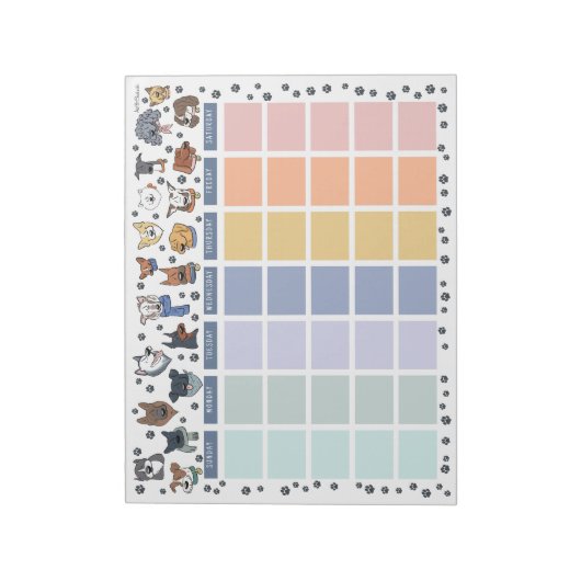 Dog Lover Open Dated Desk Calendar Notepad Notitieblok (Linkerzijde)