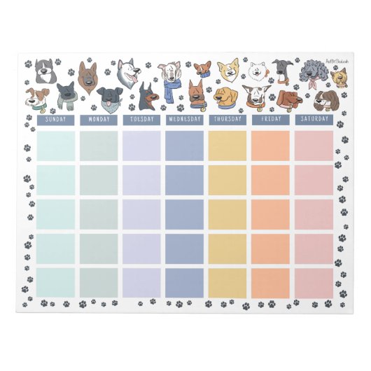 Dog Lover Open Dated Desk Calendar Notepad Notitieblok (Voorkant)