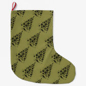 Dog Lover Paw Print Christmas Tree 3 Grote Kerstsok (Voorkant)