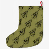 Dog Lover Paw Print Christmas Tree 3 Grote Kerstsok (Achterkant)