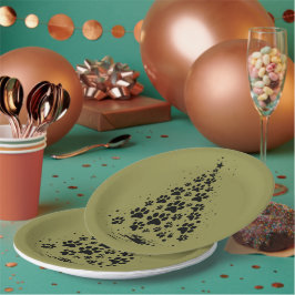 Dog Lover Paw Print Christmas Tree 3 Papieren Bordje