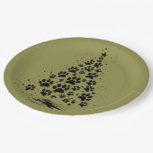 Dog Lover Paw Print Christmas Tree 3 Papieren Bordje (Gekanteld)