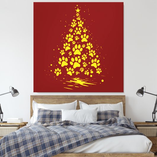 Dog Lover Paw Print Christmas Tree 4 (Insitu (Slaapkamer))