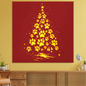 Dog Lover Paw Print Christmas Tree 4 (Insitu (Woonkamer))