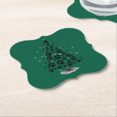 Dog Lover Paw Print Christmas Tree Kartonnen Onderzetters (Gekanteld)