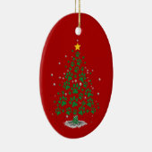 Dog Lover Paw Print Christmas Tree Keramisch Ornament (Rechts)