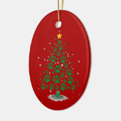 Dog Lover Paw Print Christmas Tree Keramisch Ornament (Links)