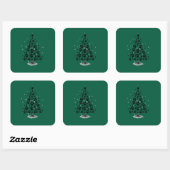 Dog Lover Paw Print Christmas Tree Vierkante Sticker (Vel)
