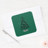 Dog Lover Paw Print Christmas Tree Vierkante Sticker (Envelop)