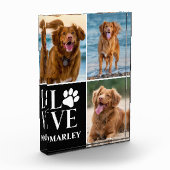 Dog Lover Photo 3 Collage Pet Name Photo Block Fotoblokken (Links)