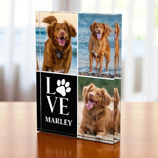 Dog Lover Photo 3 Collage Pet Name Photo Block Fotoblokken