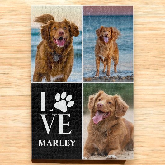 Dog Lover Photo Collage Custom Love Name Pet Legpuzzel