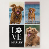 Dog Lover Photo Collage Custom Love Name Pet Legpuzzel (Verticaal)