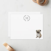 Dog Lover Pug Personalized Notitiekaartje (Voorkant / Achterkant in situ)