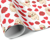 Dog Lover Valentine Gift Wrapping Paper - White Cadeaupapier (Rol Hoek)