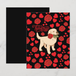 Dog Lover Valentine’s Day Card in Black Notitiekaartje
