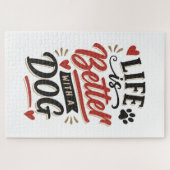 Dog Lover Wall Art - Life is Better with a Dog Red Legpuzzel (Horizontaal)