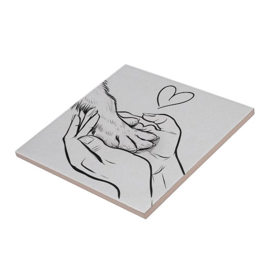 Dog Lovers / Amantes de cães  Tegeltje (Zijkant)