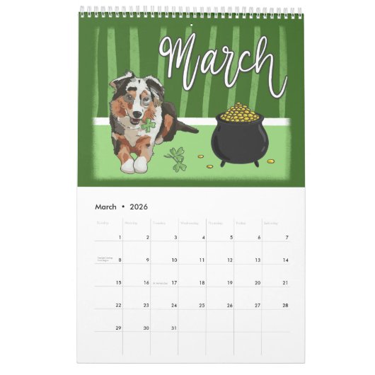Dog Lovers Calendar 2026 | Hand Drawn Ilustrations Kalender (Mar 2026)