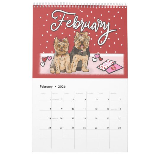 Dog Lovers Calendar 2026 | Hand Drawn Ilustrations Kalender (Feb 2026)
