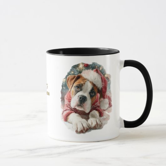 Dog Lovers Christmas Coffee Mug/Boxer Mok (Rechts)