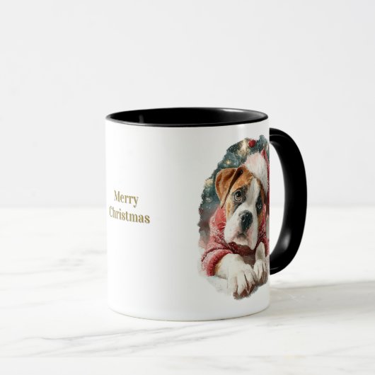 Dog Lovers Christmas Coffee Mug/Boxer Mok (Voorkant rechts)