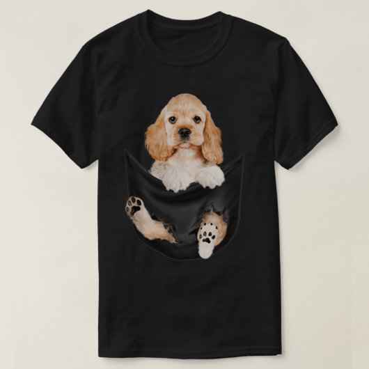 Dog Lovers Gifts Cocker spaniel In Pocket Funny Do T-shirt (Design voorkant)